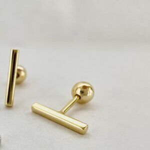 Tylee Rei Bar Screw Back Earring Gold Plated